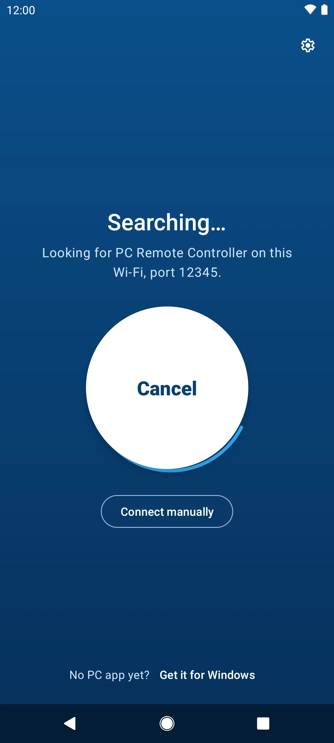 The phone searching the Wi-Fi for the PC
