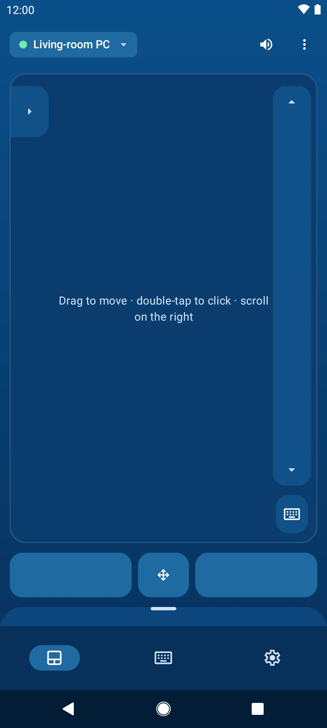 The phone app connected to Living-room PC